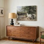 Kalkoenhen met Kuikens (naar Carl Jutz), Dieren schilderij aan de muur in interieur