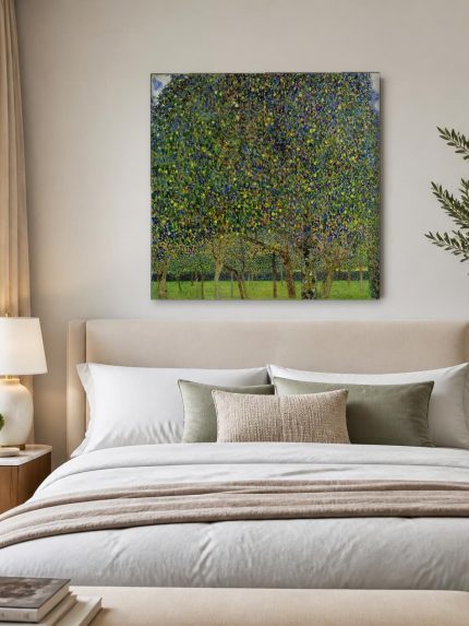 Perenboom (naar Klimt), Natuur & Landschap schilderij aan de muur in interieur