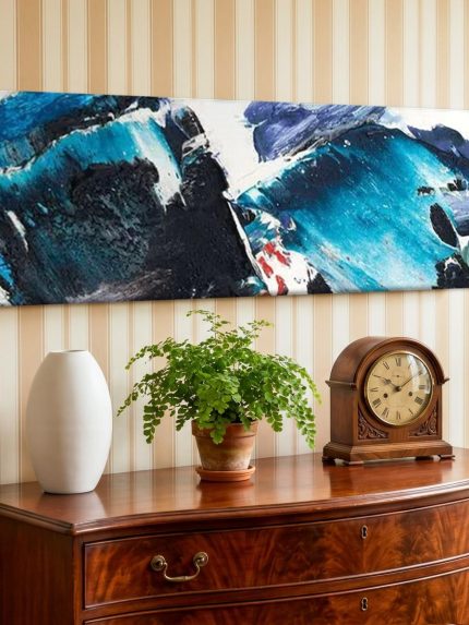 Turkoois Getij, Abstract & Modern schilderij aan de muur in interieur